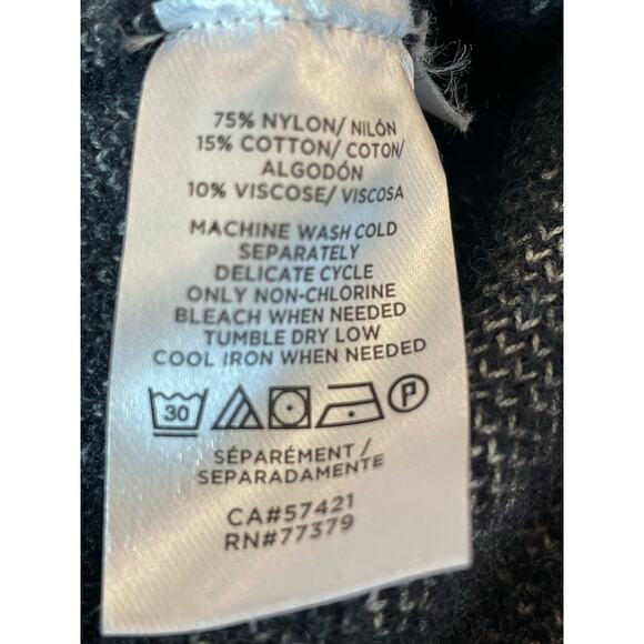 Ann Taylor  Houndstooth Black White Crop mock neck sweater MED - Picture 5 of 9